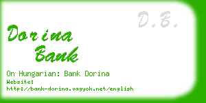 dorina bank business card